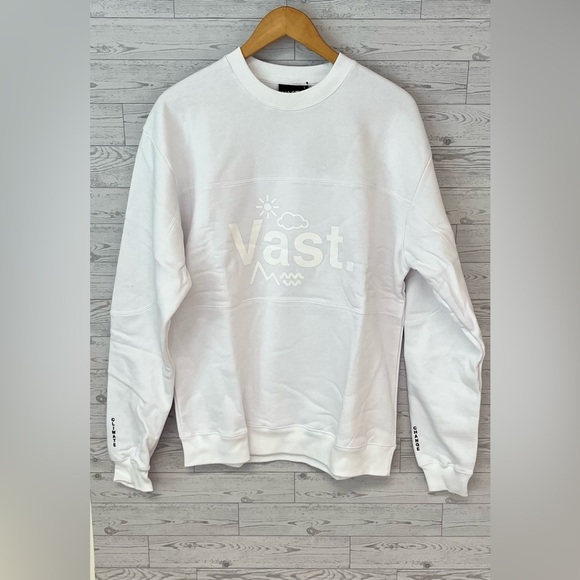 Vast Life Men's Large Color Block Crewneck Sweatshirt VAST Logo White - Picture 1 of 11